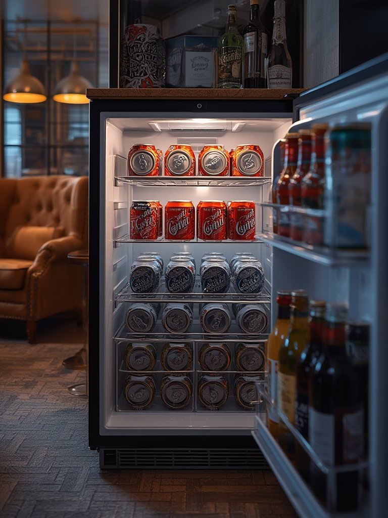beverage refrigerator in action