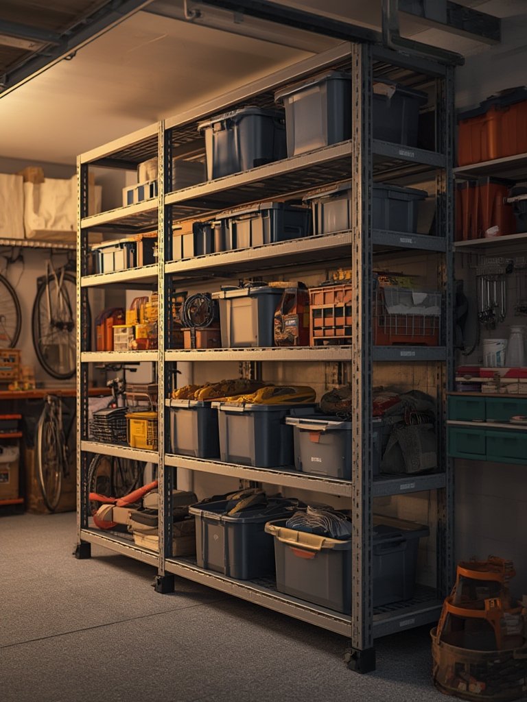 garage shelving in action