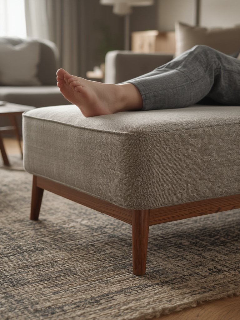 ottoman stool in action