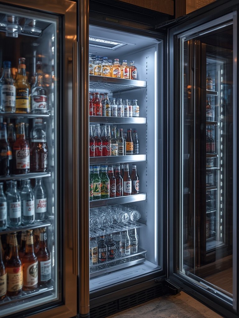 beverage refrigerator in action